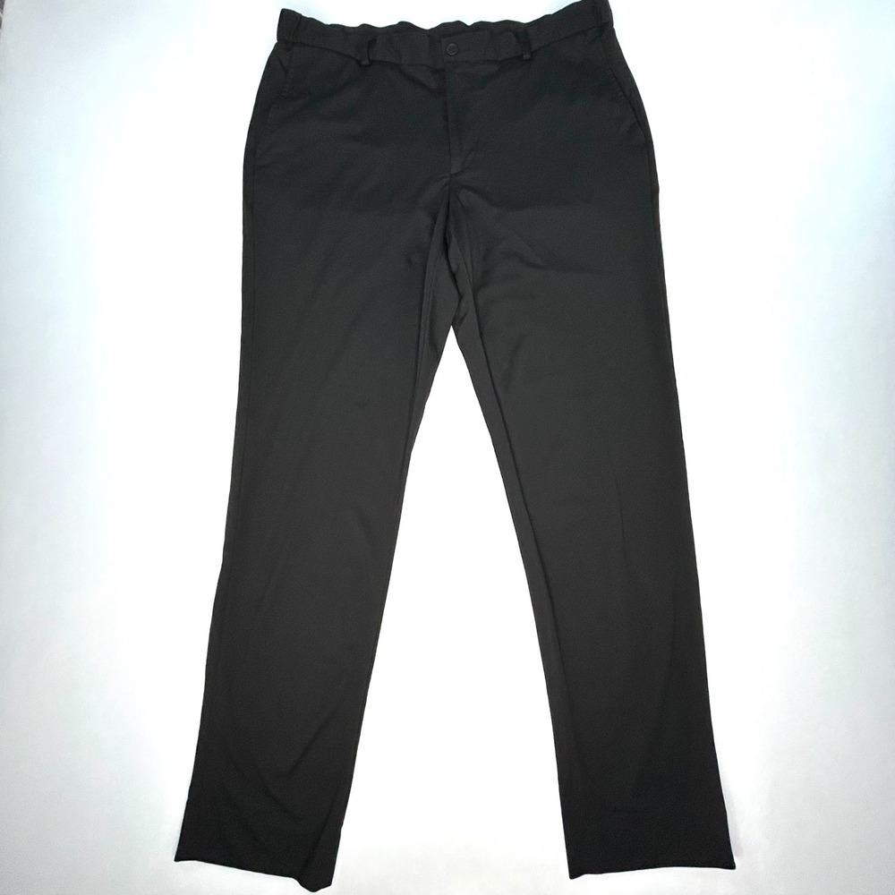 Awearness Kenneth Cole Mens Dress Pants 36x32 Black Slim Fit Stretch Trousers